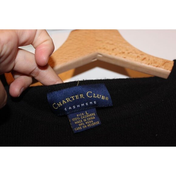 Charter Club 100% Cashmere Mens Black Sweater Size Large - Picture 4 of 7